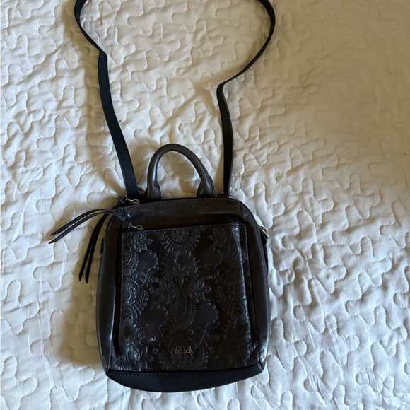 The Sak Black extra small leather Embossed Women's Bag/backpack - Picture 4 of 6